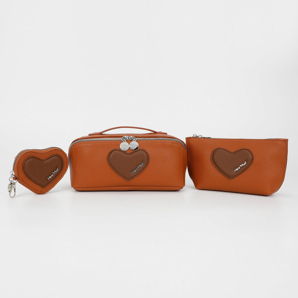 🖤 Beauty Case 3 Pezzi con Cuore – Mimimua